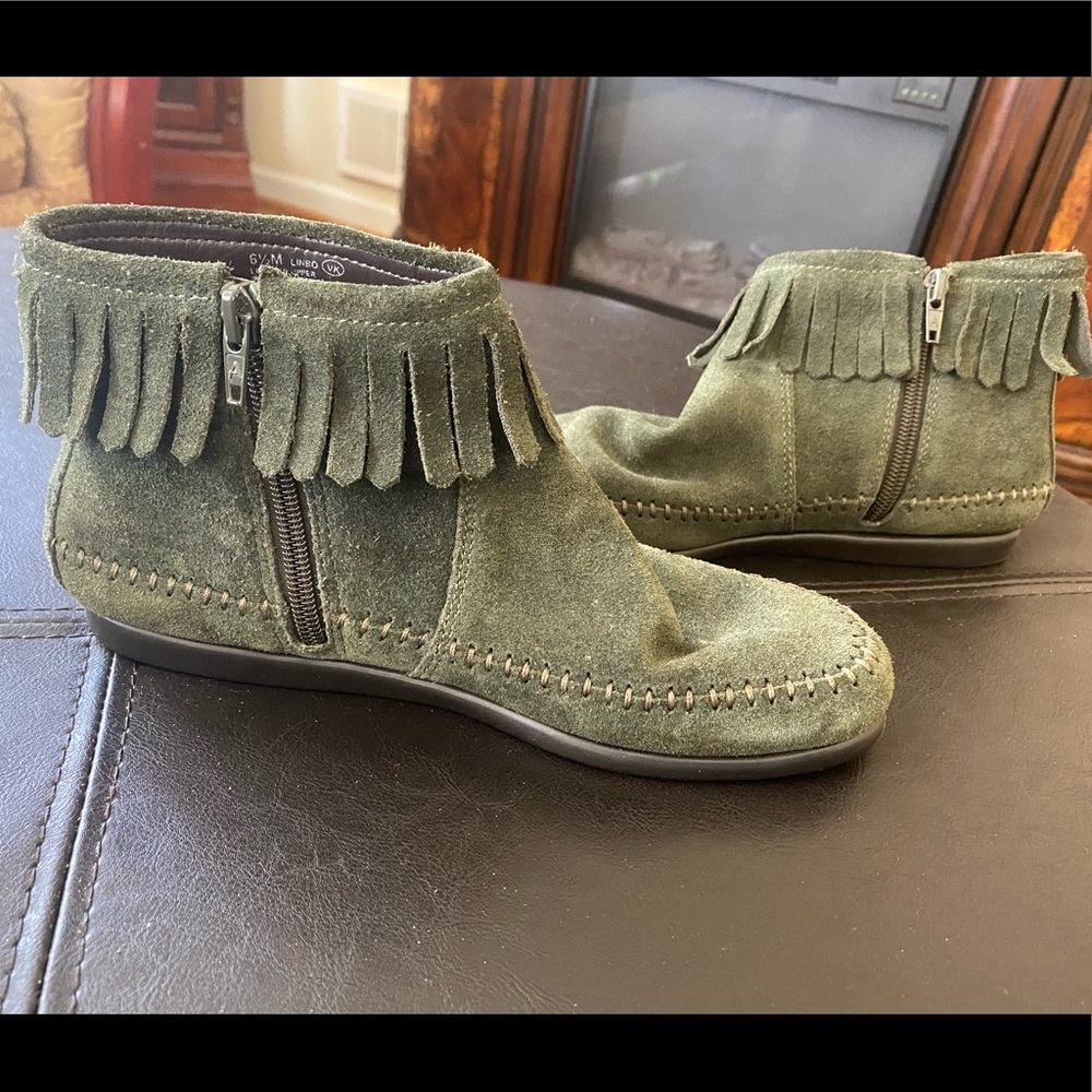 Olive green booties